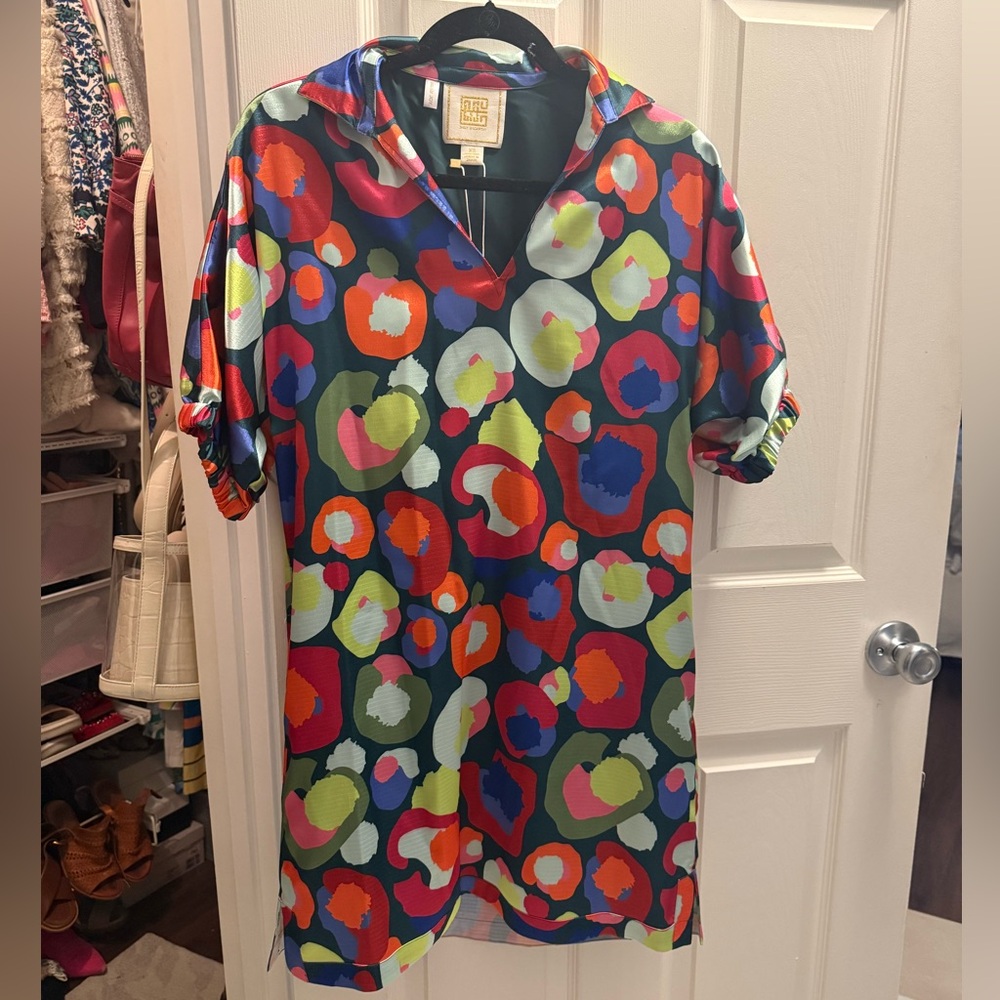NWT Emily McCarthy Poppy Dress in Winter Pop Cheetah - Picture 3 of 9